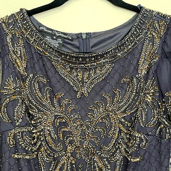 Pisarro Nights Maxi Dress Sequins Beaded Embellished Evening Gown Dress Sz 4 NWT - Picture 7 of 10
